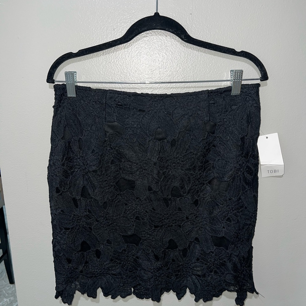 Tobi Black Lace Mini Skirt
